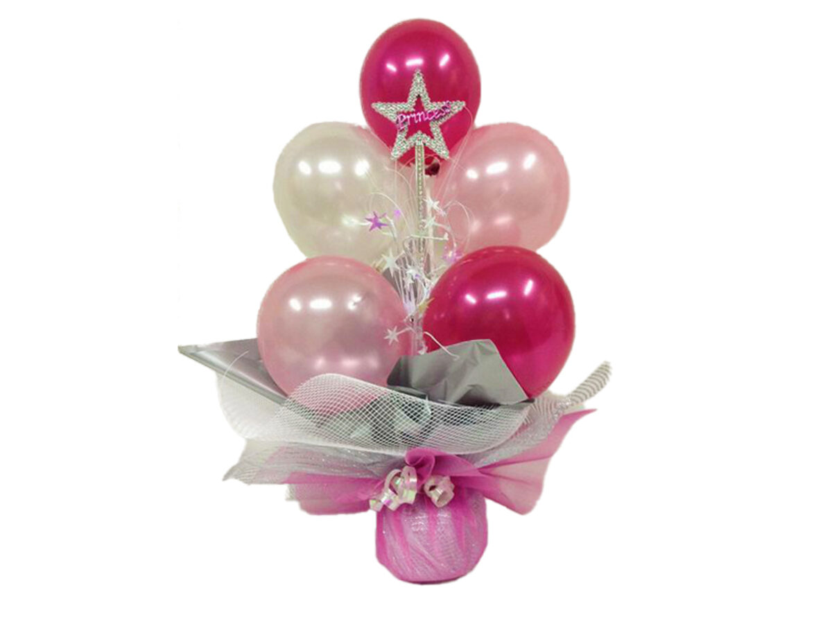 Bouquet di palloncini 1 anno rosa